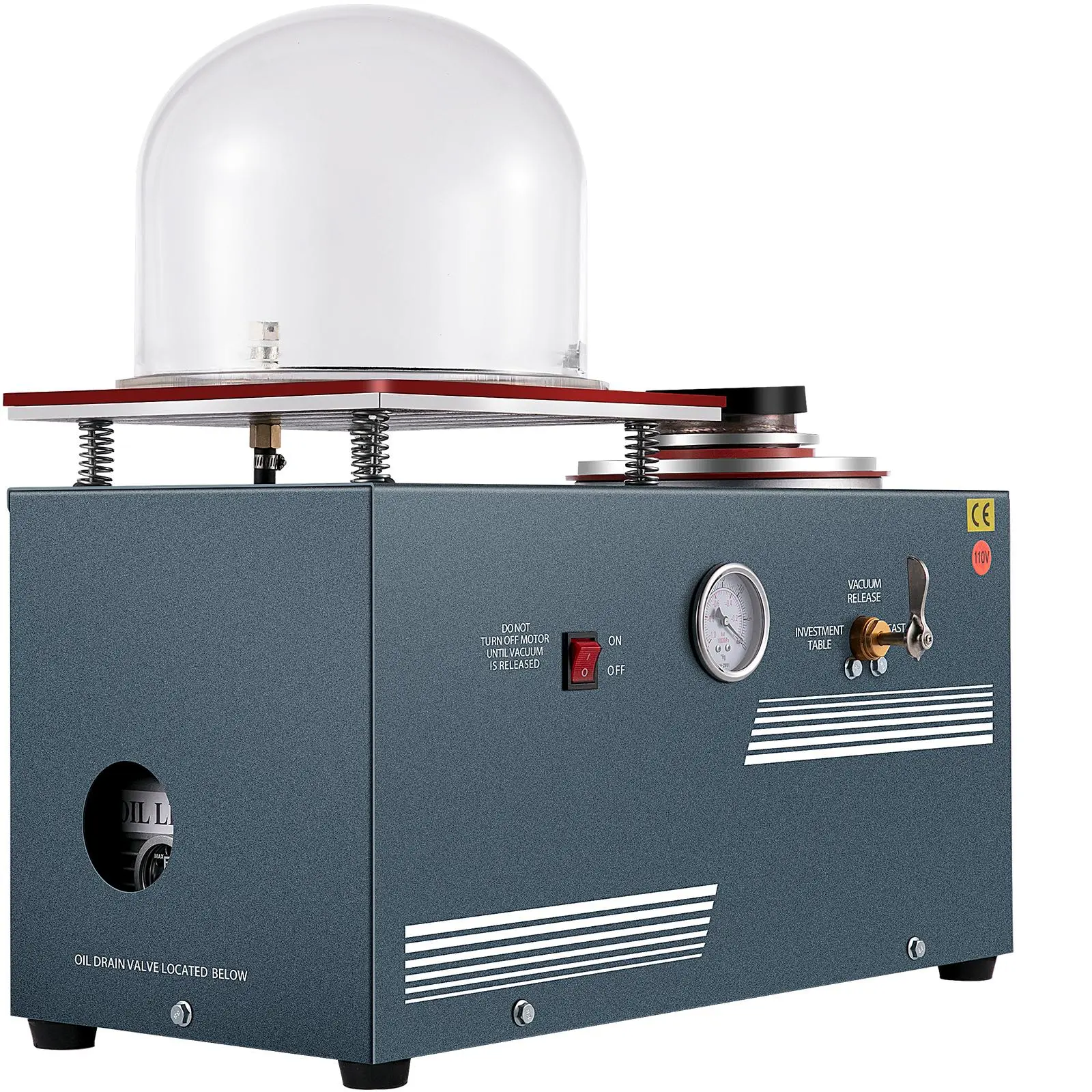 【fathersdaygift】VEVOR Vacuum Investing Casting 2L Vacuum Casting Machine with 3 CFM Pump Casting and Investing Machine for Invested Flasks and RTV Molds