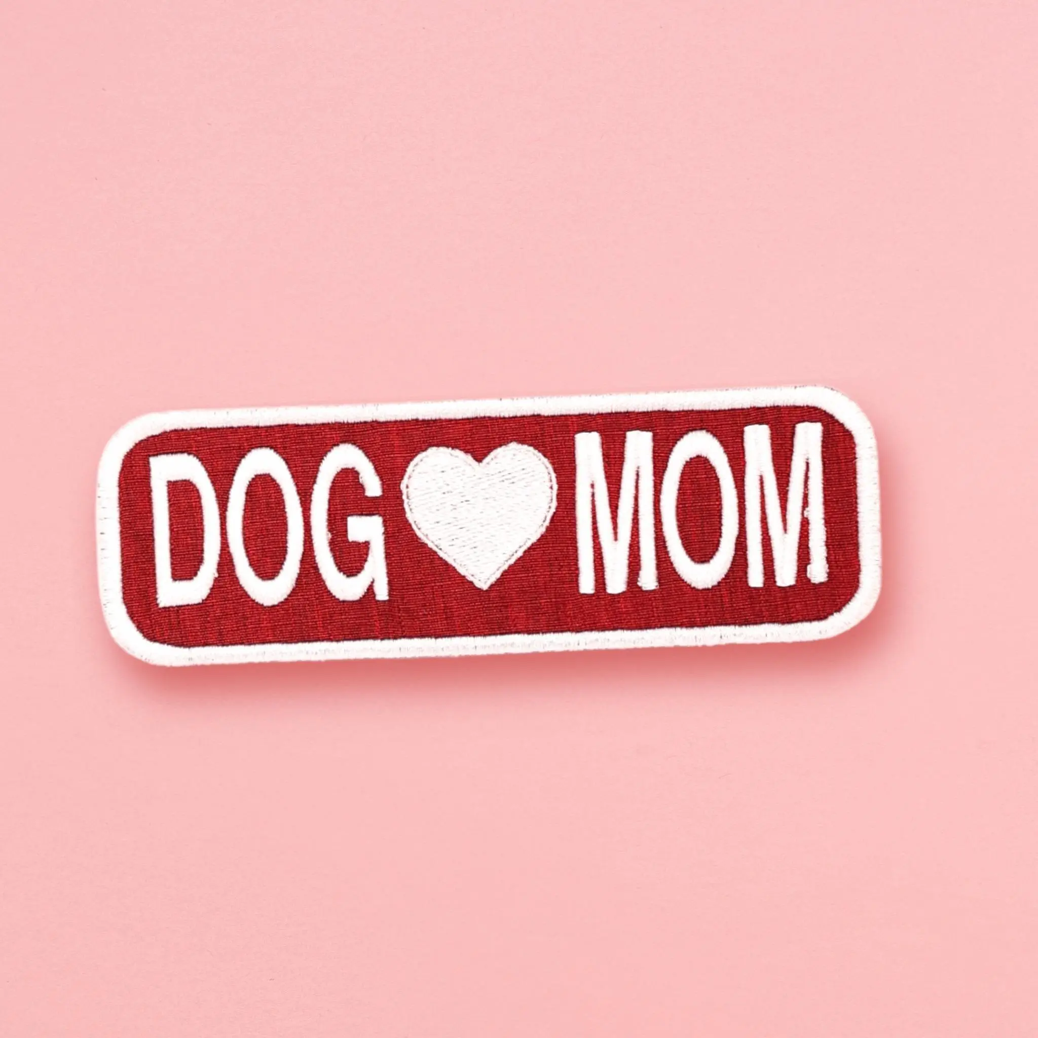 K9 Sport Sack® Dog Mom Patch - 100% Recycled Material, Hook & Loop or Iron-On Backing, USA Embroidered, 2"x6" Rectangle