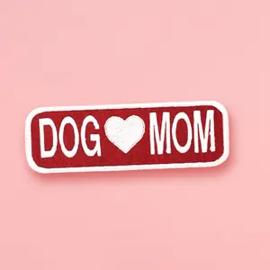 K9 Sport Sack® Dog Mom Patch - 100% Recycled Material, Hook & Loop or Iron-On Backing, USA Embroidered, 2"x6" Rectangle