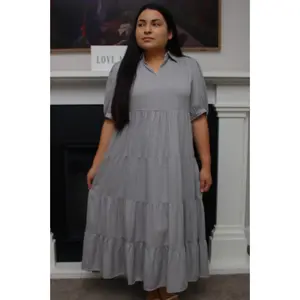 Jade Collared Tiered Dress