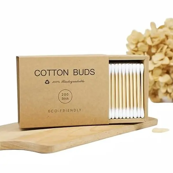Cotton Swabs 200 Count Double Tip Cotton Buds, Soft Cotton Applicators for Ear Cleaning, Makeup, Skin Care, Jewelry Cleaning, Arts & Crafts, Pet Care, Paper Stick Cotton Swabs, 1 Pack