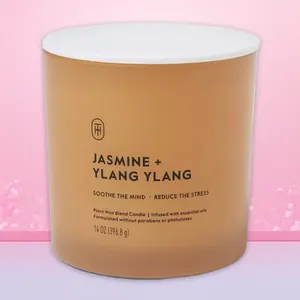 Threshold 3-Wick 24oz Glass Aloe Bergamot Candle,Trending Large Candle,3-Wick Design,Fresh Aroma,TikTok Hot Sale,Bathroom Decor