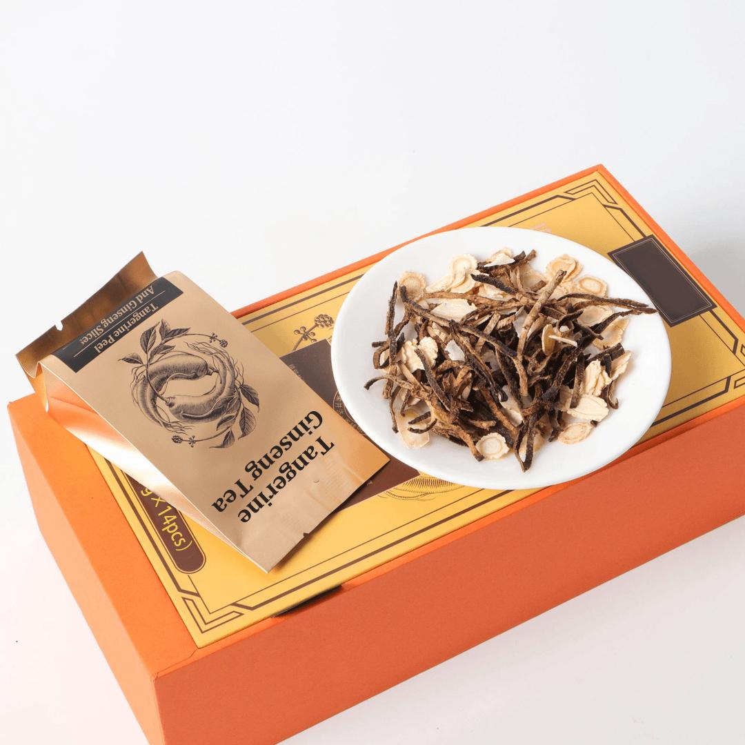 Energy Boost Tea Tangerine Ginseng Tea 70g(5g×14pcs) High Quality Ginseng And Sun Dried Tangerine Peel