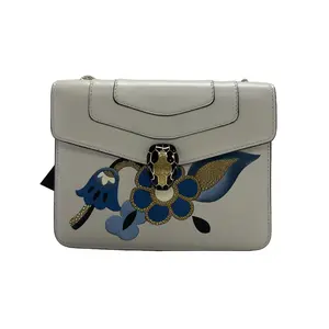 Pre-owned Bvlgari leather Shoulder Bags Ivory Blue IB25120106