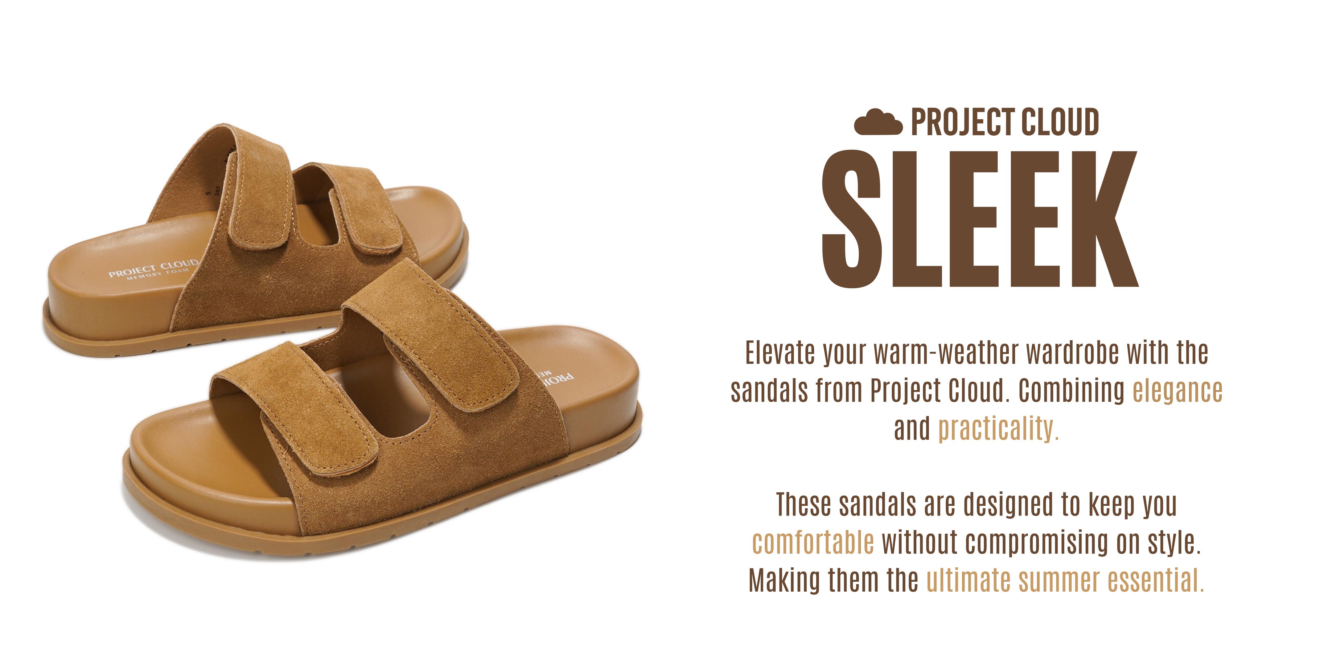 Project Cloud Women's | Platform Sandals | Casual Summer Walking Shoes Footwear | Plush and Soft Insole | Lightweight | Non-Slip - Sleek