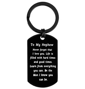 To My Nephew Keychain Gifts from Aunt Uncle Inspirational Gifts for Nephew Graduation Christmas Birthday Gift for Nephew Encouragement Gift