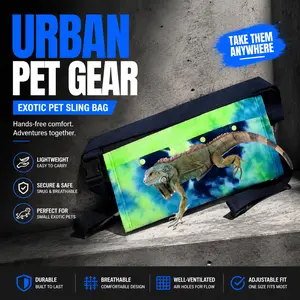 Premium Breathable Reptile & Small Pet Carrier | Adjustable Travel Bag for Sugar Gliders, Bearded Dragons & Guinea Pigs