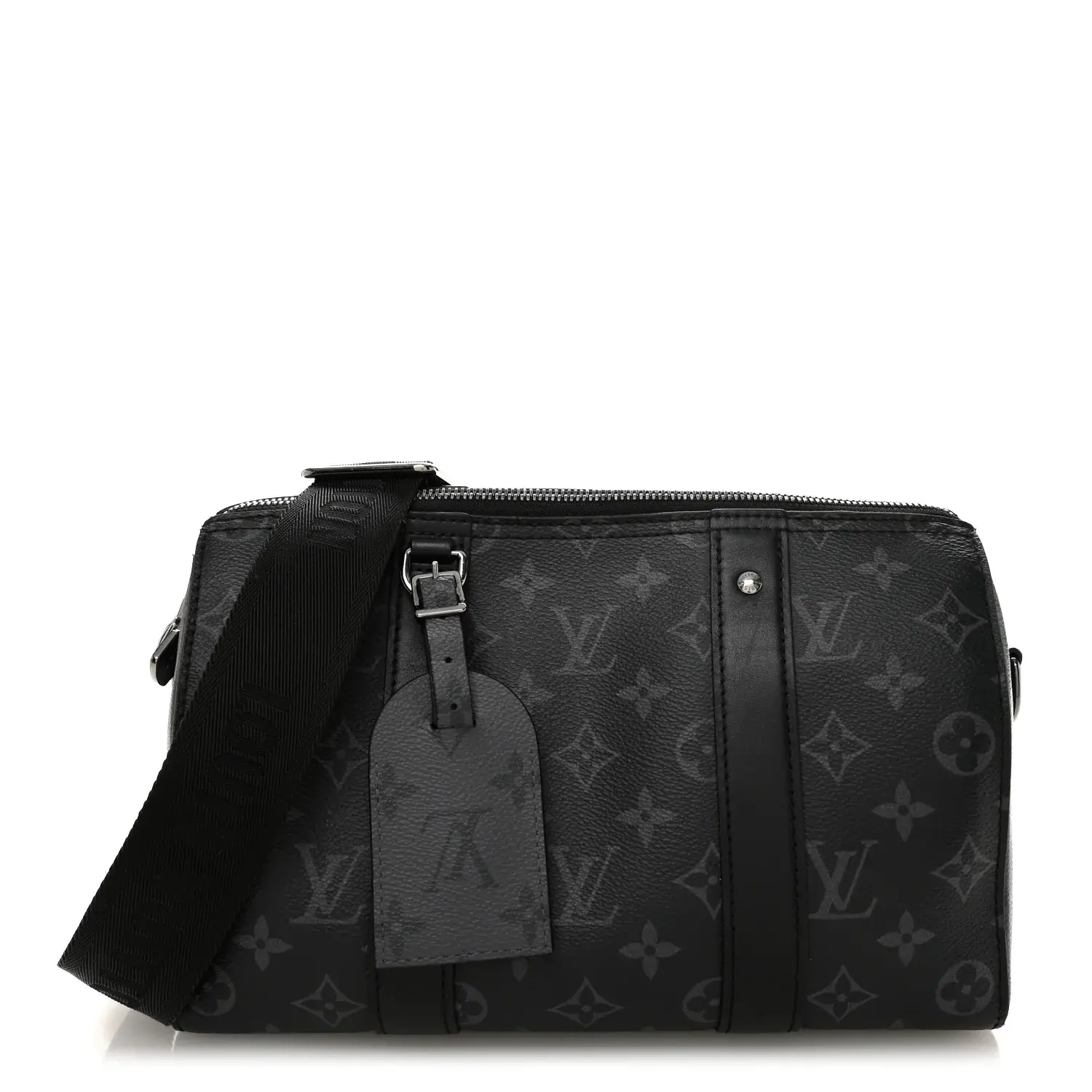 Pre-owned Louis Vuitton Calfskin Shoulder Bags Reverse Monogram Eclipse City Keepall