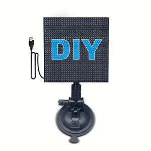 USB Car Smart LED Pixel Display with 32x32 DIY Programmable Screen, APP Controlled Customizable Display for Home, Advertising and Decor
