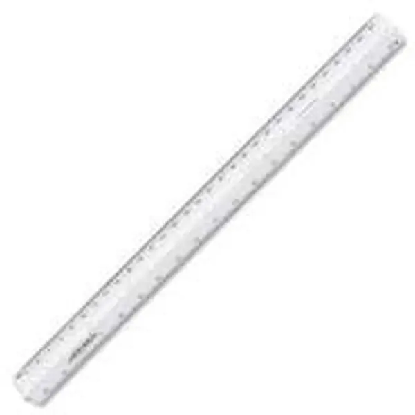 Staedtler 98719-34BK 12in Plastic Triangular Scale, Office/School Measuring Tool for Engineers, Distinct Scale Markings, White Body
