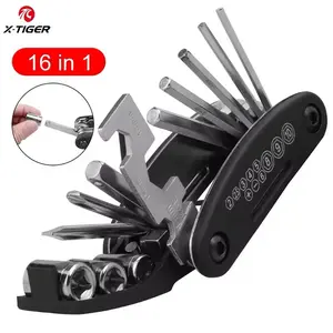 16-in-1 Bike Repair Tool Kit with Hex Spoke Wrench and Tire Patches
