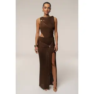 Bronze Hazel Metallic Wrap Skirt
