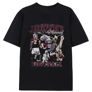 Vintage 90s Graphic Johnny Manziel Football Tee Retro Oversized Sport Shirt For Fans And Collectors