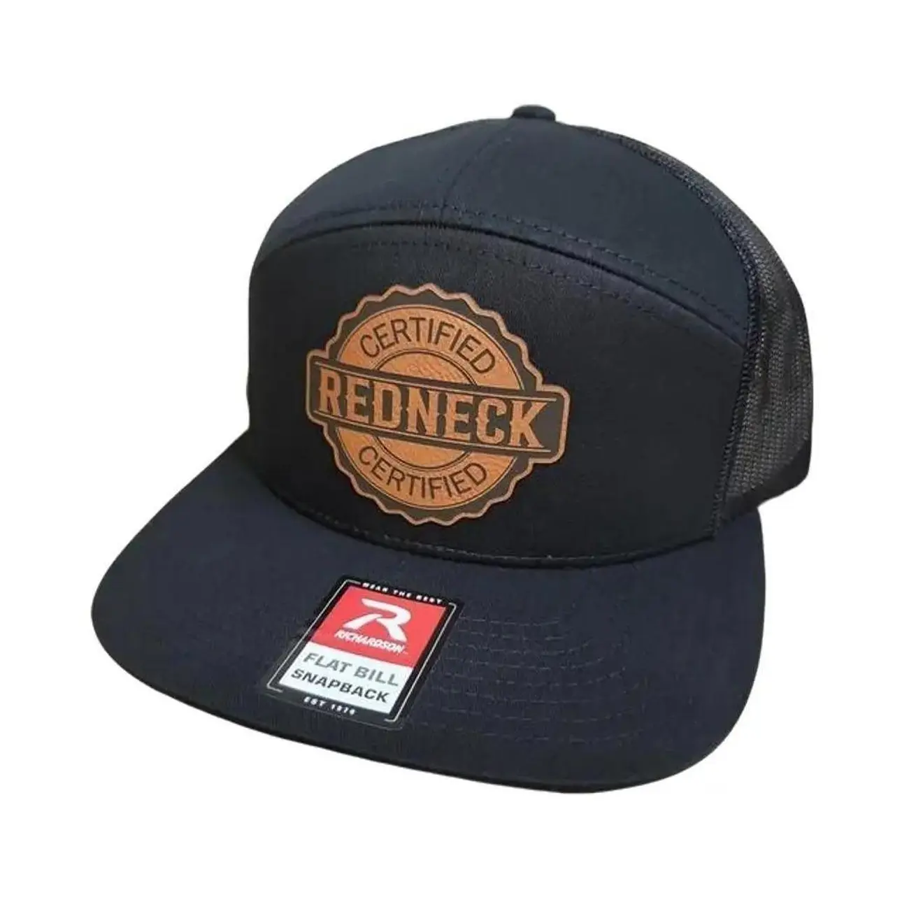 Certified Redneck Trucker Hat  Leather Patch Richardson 112