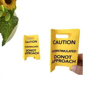 Overstimulated Don’t Approach  Trendy Yellow Safety Hair Claw; My Mood in a Hair Clip  Overstimulated Warning Hair Accessory; Viral Safety Sign Hair Claw | Funny & Durable Hair Accessory，Multi-purpose hair clip for reminders