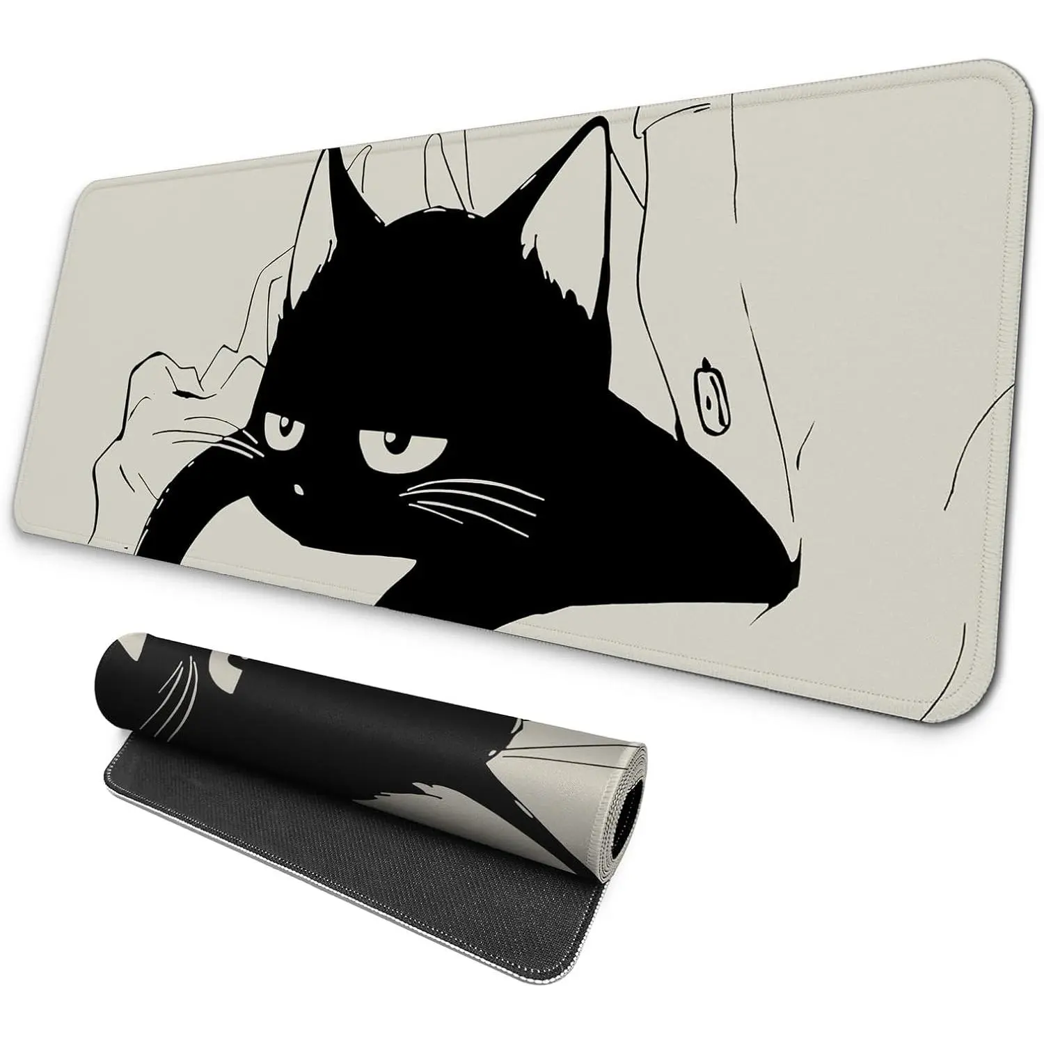 Large Gaming Mouse Pad, Full Keyboard Mat, Long Laptop Mousepad, Computer Mouse Mat for Home and Office, Anti-Slip Rubber Base, 24 x 14 Inches