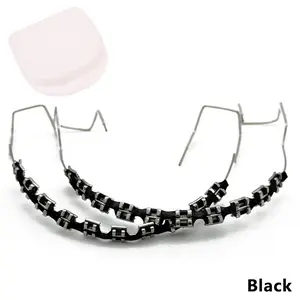 [AD]1Pcs Fashion Fake Braces Colorful Brackets For Teeth Temporary Metal Wires Metal Bracket Orthodontic Ligature Ties Dental