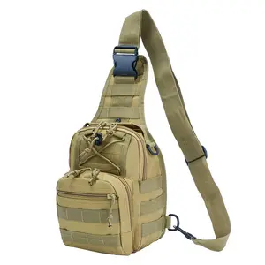 Durable Waterproof Tactical Sling Backpack - MOLLE Crossbody Chest Bag for Men, Multi-Pocket EDC Pack for Outdoor & Everyday Carry ,Tactical MOLLE Sling Bag - Waterproof EDC Chest Pack for Outdoor, Hiking, Hunting & Daily Use