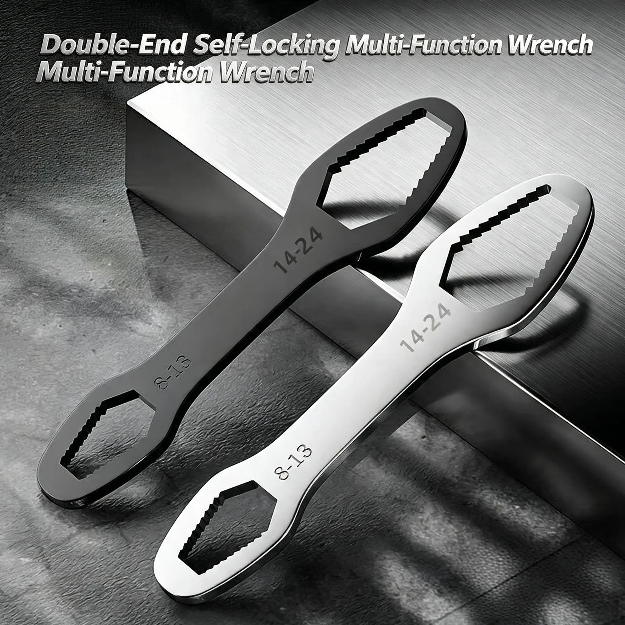 【Back to School】Universal Torx Wrench, 8-22mm Double Head Torx Wrench, Adjustable Socket Wrench, Anti-slip Multipurpose Wrench, Multifunctional Wrench for Nuts and Bolts Repair (1Count)-MM1