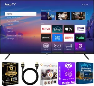 Roku 75-Inch Select Series 4K UHD Smart TV - HDR, Dolby Audio, Compatible with Alexa, Voice Remote, Bluetooth Mode, w/AUX HDMI Cable, CPS 1-Year Protection Plan + Streaming