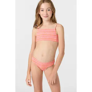 Girl's Paradise Plaid Square Neck Bralette Top Set