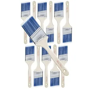 Paint Brushes, 2.5-Inch, 12 Pack, Angle Brushes, Treated Wood Handle, Wall Paint Brushes for Walls, Stain Brush, Furniture Paint Brush, Paint Brushes for Painting Walls, Painting Brush