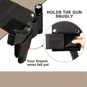 Bedside Gun Holster, Suitable for Glock 17, 22 and S&W and Other Different Handguns, Can Be Placed on Mattress, Car Dashboard or Home Office