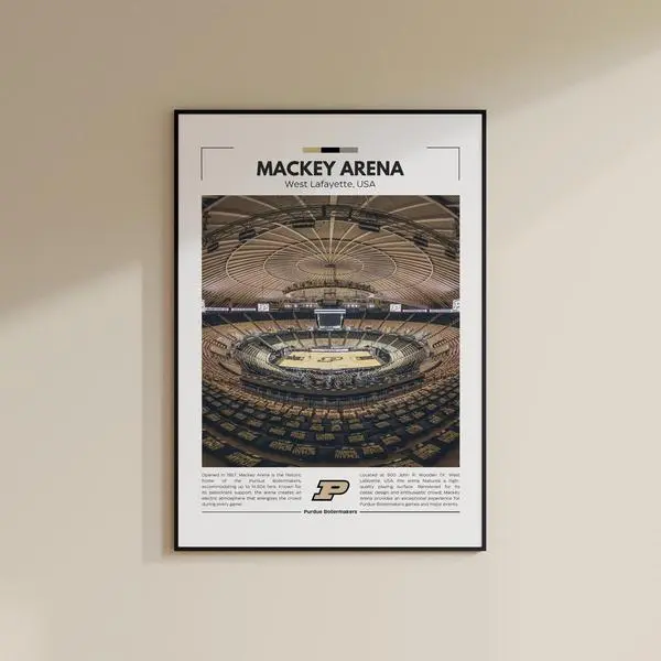 Vintage Purdue Boilermakers Football Poster - Mackey Arena Print Retro Wall Art For Sports Fans