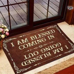 1pc, Faithgee I'm Blessed Door Mat Welcome Mat I'm Blessed Door Mat Door Mat Indoor/Outdoor Entrance Door Mat