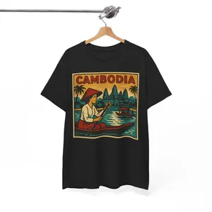 Cambodia Retro Comic T-Shirt Unisex Vintage Southeast Asia Pop Art Graphic Tee Bold Khmer Pride Shirt Gift for Him or Her