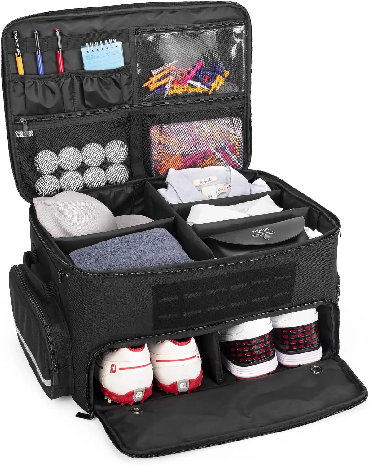 Golf Trunk Organizers for Car Truck SUV, Golf Storage Bag for Men| Golf Car Locker Organizer with Compartment for Shoes Up to US Mens 16, Golf Shoe Bag for Balls Tees Glove Accessories