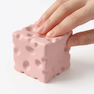 2026 New Cheese Squishy - Pink Jumbo Cheese Squishy, Slow Rebound Sensory Squeeze Ball, Cute Slow Rising Squeeze for Adults