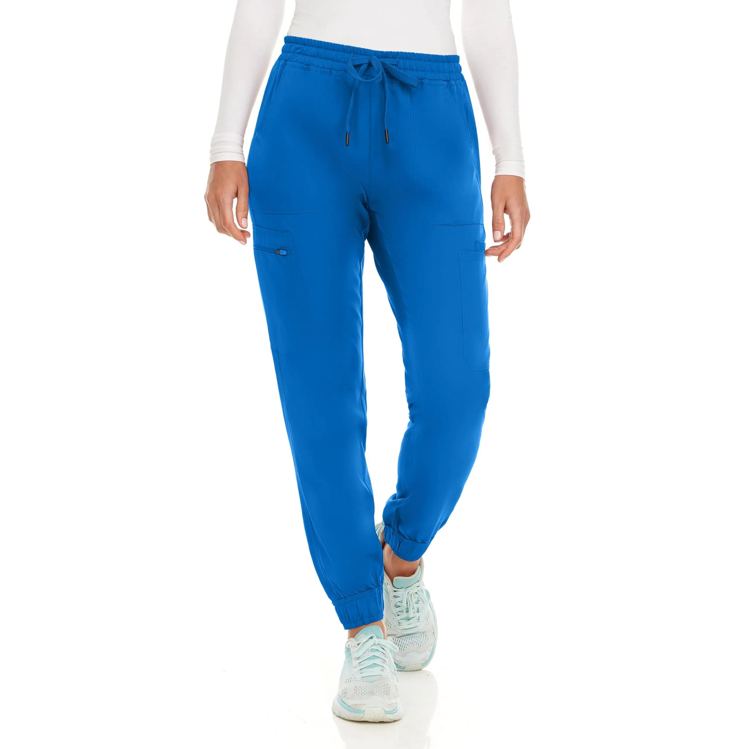 MediChic Stretch Jogger Scrub Pants with Zipper Side Pocket Scrubs, Available in 13 Colors from XS-2X