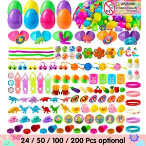 200/100Pack/50Pack/24Pack Colorful Easter Eggs Filled, Easter special Limited Gift Box with Family Childlike fun products ,All of Fun Gifts, no stickers ,  Egg Hunts, PreFilled Easter Eggs with Gift Blind Box, Party Favors, Goodie Bags,Bouncy Bunny，Pop I