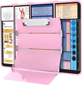 Clipboard Foldable-4 Layers  Nurse Foldable Clipboard   Edition Cheat Sheets,  Pocket Size Pen Clip Pocket Clipboard for  Students School and Doctors-