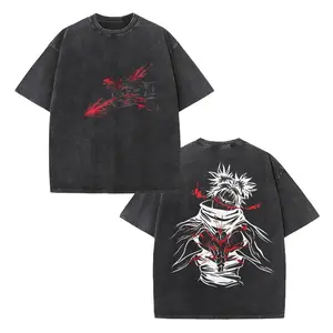 Jujutsu Kaisen Satoru Gojo Vintage Washed T-Shirt | Unisex Casual Fashion Short Sleeve, Anime Graphic Tee for Fans, Perfect Gift for Friends