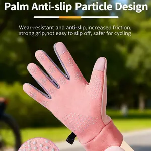 Outdoor Cycling Sports Gloves, Women's Winter Warm Touch Screen Gloves, Thickened Windproof for Mountaineering & Driving