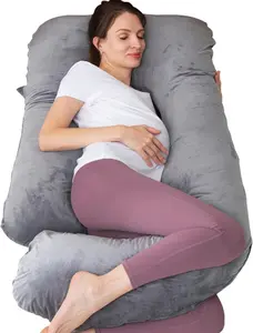 Comfortable Sleep Pregnancy Pillow – 60 Inch Maternity Full Body Support Pillow with Washable Velvet Cover – Eases Discomfort in Back, Belly, Hips, Neck & Legs for Expectant Mothers