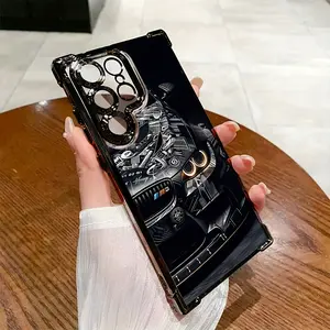 A Black Luxury Car Pattern Phone Case Compatible with for samsung for galaxy S25 S24 S23 S22 S21 FE Ultra Plus 4G 5G, Featuring a Transparent Soft Back Cover for Drop
