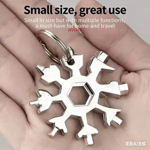 Multifunctional Snowflake Wrench Portable Hex Key Tool High Carbon Steel Keychain, Durable Multi-Use Screwdriver, Essential Hand Tool