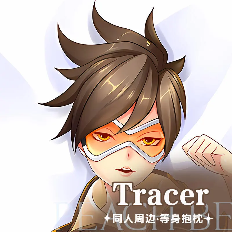 Anime Overwatch Tracer Double-Sided Print Hing Body Pillowcase Otaku Cosplay Pillow Cover