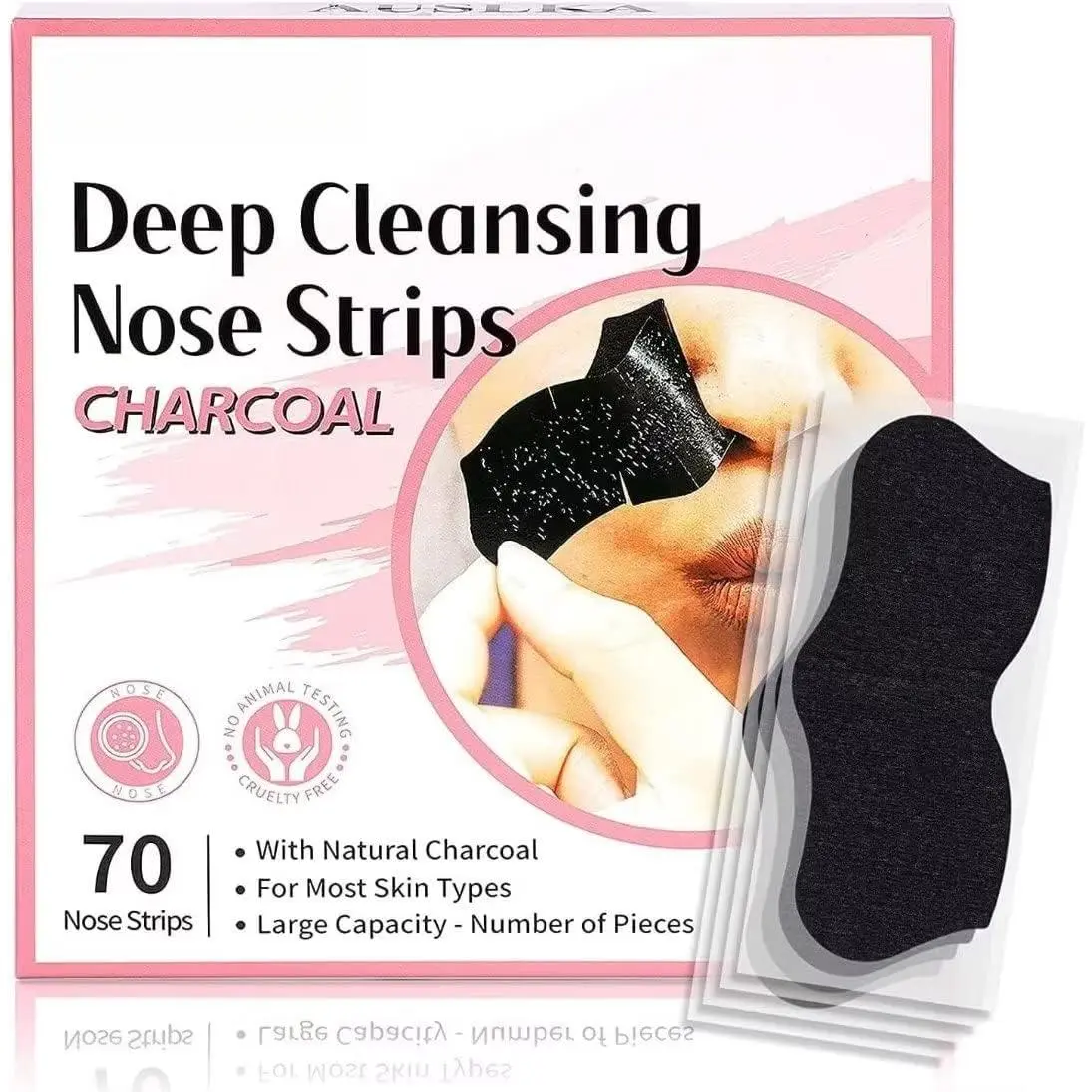 Blackhead Pore Strips (70 Counts).Instant pore unblocking.Removes blackheads, controls oily skin.Easy to use.15 - minute application.Full refund if not satisfied.Ideal for oily - skin, blackhead - prone individuals.