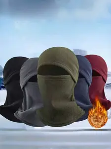 Autumn Winter Fleece Warm Thermal Ski Mask Multi-Functional Face Mask, Windproof Ski Cap, Sporty Polar Fleece Hooded Scarf Neck Warmer, Unisex Outdoor Sports Ski Balaclava