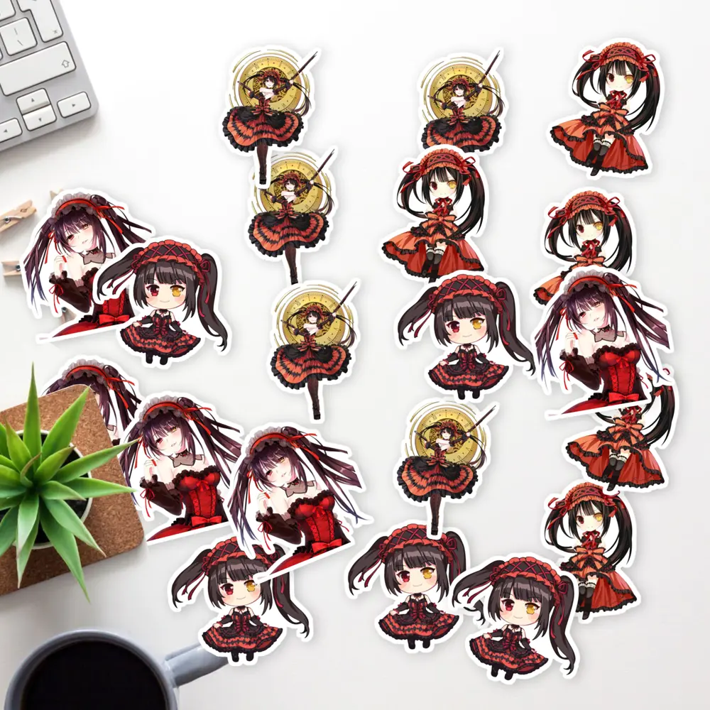 Stickers Pack 20 Pcs Kurumi Bumper Luggage Tokisaki Waterproof Colorful Skateboard Bike Vinyl Laptop Water Bottle Aesthetic Car Guitar