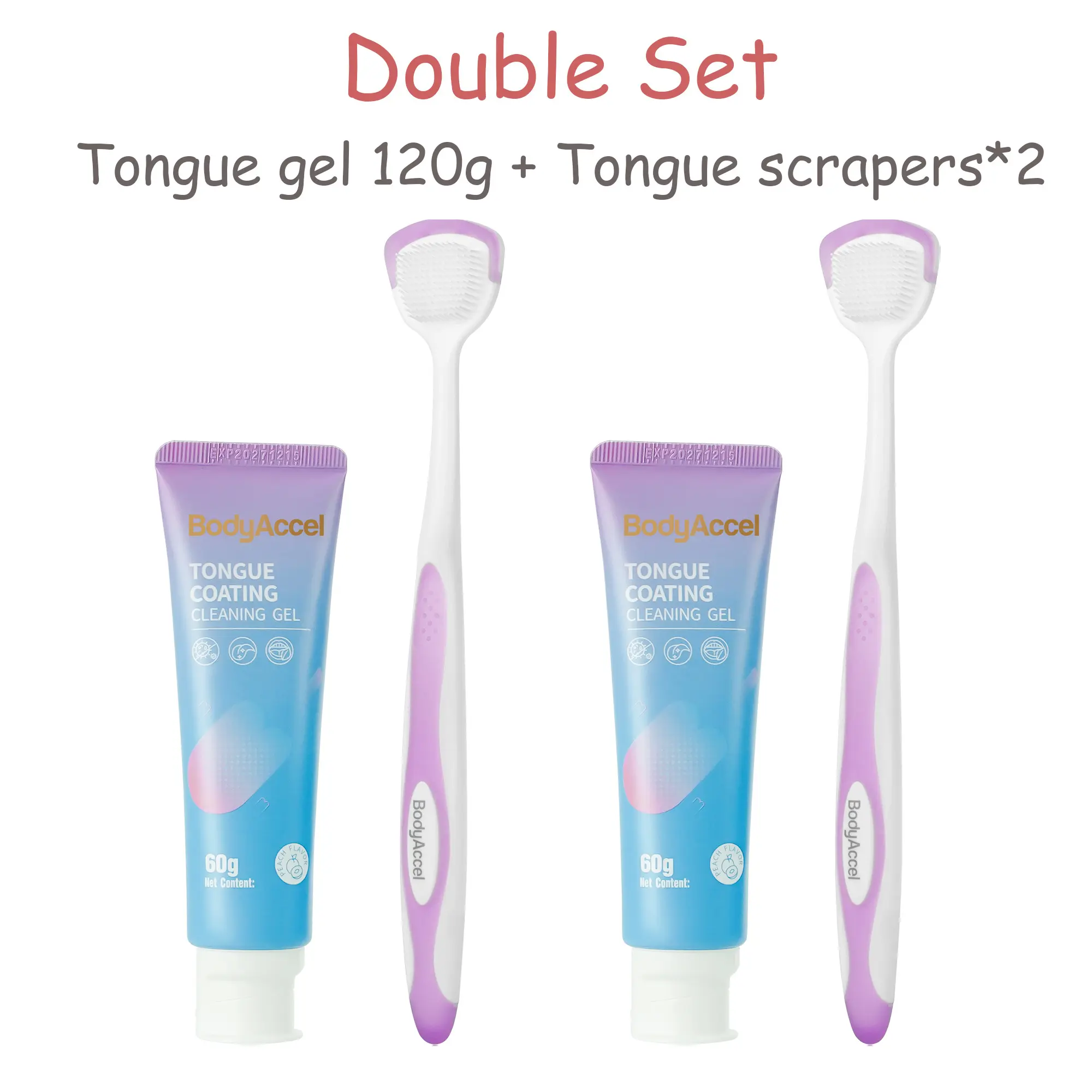 専用 セット BodyAccel Tongue Scraper & Cleaning Gel Set – Ice Peach Fresh