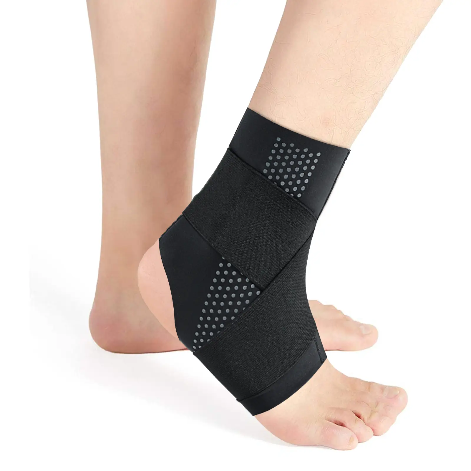 Seektop Ankle Support Brace Plantar Fasciitis Relief with Strong Compression Strap and Stabilizers for Achilles Tendonitis Sprained Ankle, Ankle Brace