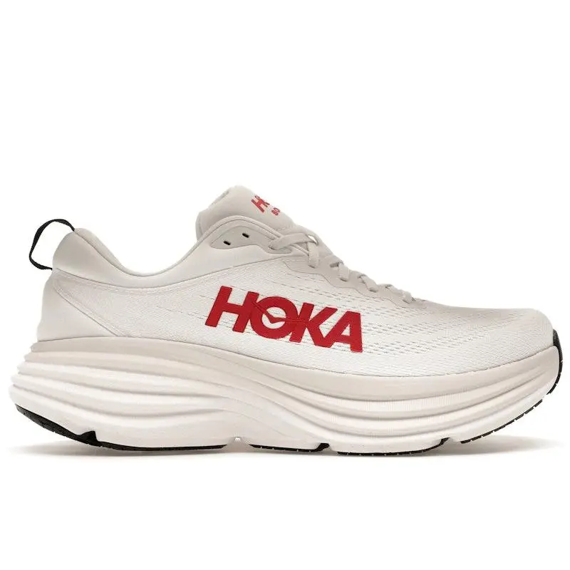 Hoka One One Men's Bondi 8 White Vermillion, from StockX