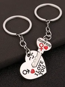 2-Pack Heart-Shaped DIY Keychains, Handmade Love Keychain Set, Creative Couple Gift, Unique Crafted Accessories, Perfect for Gifts & Decor