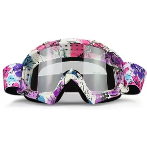 Clear Lens Dirt   Goggles ATV Racing Motocross Mx Goggle Glasses UV Protection for Men Women Youth  (Clear Lens)