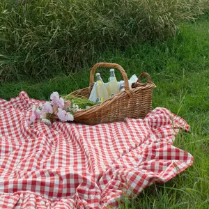 Ember Ruffled Gingham Tablecloth